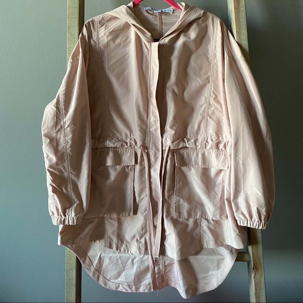 Blush High-Low Hooded Jacket